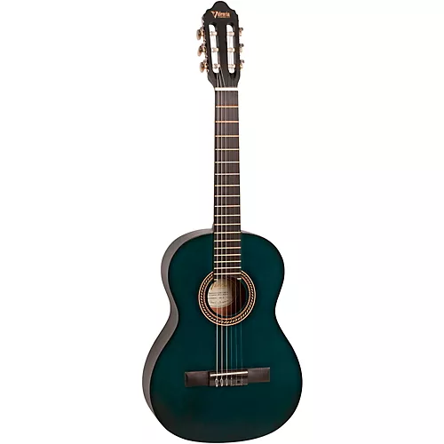 Valencia 200 Series 3/4 Size Classical Acoustic Guitar Transparent Blue - musicians--Friend