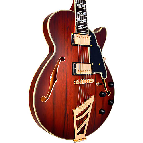 D'Angelico Deluxe Series SS Semi-Hollow Electric Guitar Satin Brown Burst - musicians--Friend