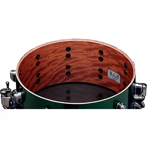 TAMA S.L.P. Bubinga/Maple Snare Drum 14 x 6.5 in. Malachite Green Zebrawood - musicians--Friend