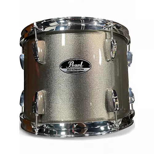 Used Pearl 5 Piece ROADSHOW Silver Drum Kit Silver - musicians--Friend