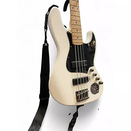 Used Squier Contemporary Active Jazz Bass White Electric Bass Guitar White - musicians--Friend