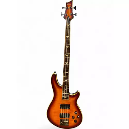 Used Schecter Guitar Research Omen Extreme 4 String Vintage Sunburst Electric Bass Guitar Vintage Sunburst - musicians--Friend