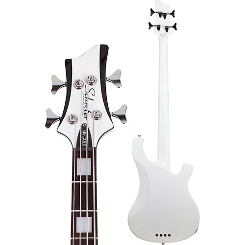 Schecter Guitar Research Stargazer-4 LH Electric Bass Gloss White - musicians--Friend