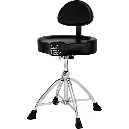 Mapex Saddle Top Drum Throne With Backrest and Double-Braced Quad Legs - musicians--Friend