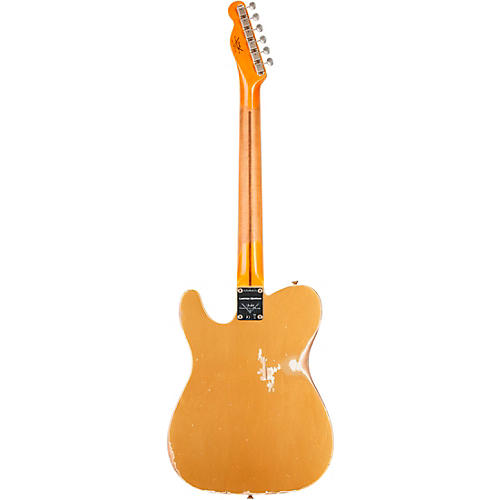 Fender Custom Shop '50s Vibra Telecaster Limited-Edition Heavy Relic Electric Guitar Aztec Gold - musicians--Friend