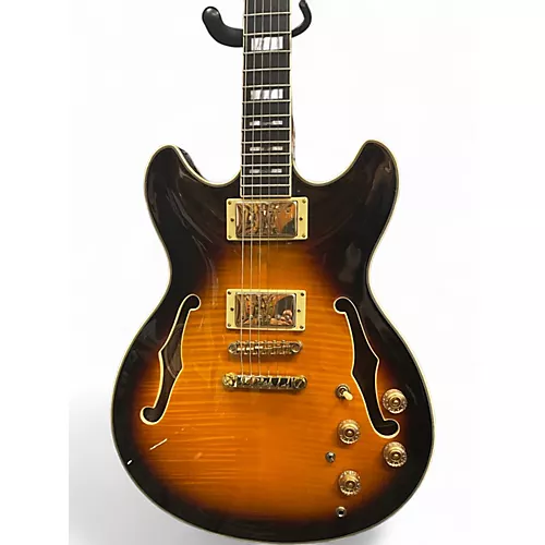 Used 2023 Ibanez JSM10-VYS John Scofield Signature Sunburst Hollow Body Electric Guitar Sunburst - musicians--Friend