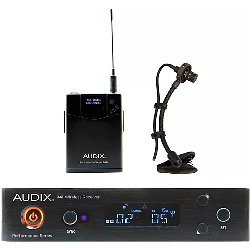 Audix AP41 SAX Wireless Microphone System with R41 Diversity Receiver, B60 Bodypack and ADX20I Clip-on Condenser Microphone Band A - musicians--Friend