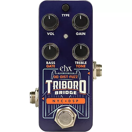 Electro-Harmonix Triboro Bridge Overdrive/Distortion/Fuzz Effects Pedal Blue - musicians--Friend