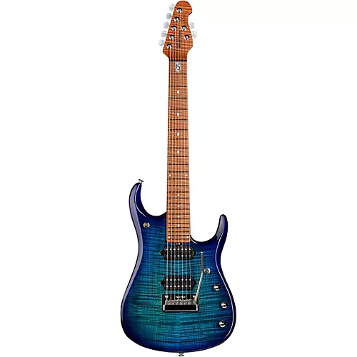 Ernie Ball Music Man JP15 7 7-String Flamed Maple Top Electric Guitar Cerulean Paradise - musicians--Friend