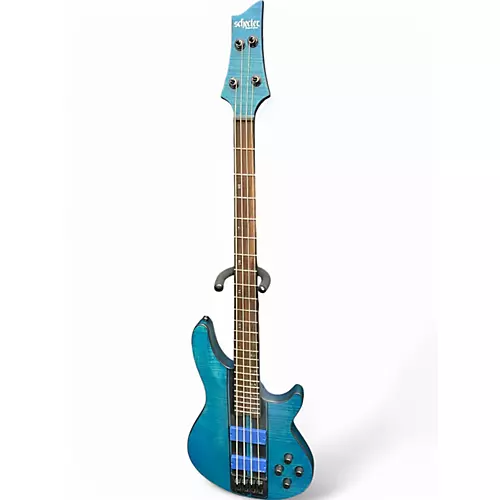 Used Schecter Guitar Research C4 GT Satin Trans Blue Electric Bass Guitar Satin Trans Blue - musicians--Friend