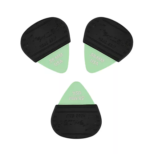 Fender Mojo Grip Dura-Tone Delrin Guitar Picks (3-Pack) Surf Green .58 mm - musicians--Friend