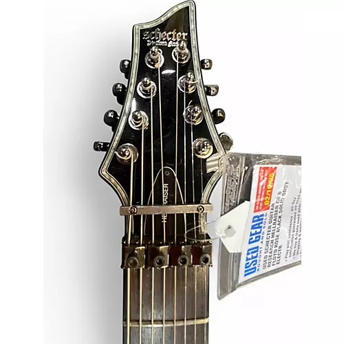 Used Schecter Guitar Research Hellraiser C8 8 Floyd Rose BLACK Solid Body Electric Guitar BLACK - musicians--Friend