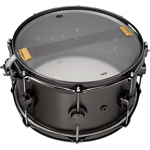 DW Collector's Series Satin Black Over Brass Snare Drum With Black Nickel Hardware 13 x 7 in. - musicians--Friend