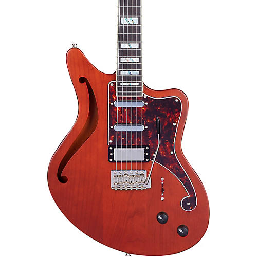 D'Angelico Deluxe Series Bedford SH Electric Guitar with USA Seymour Duncan Pickups and Wilkinson Tremolo Matte Walnut - musicians--Friend