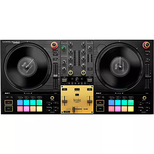 Hercules DJ DJControl Inpulse T7 Premium Edition 2-Channel Motorized DJ Controller With Premium Fader Module and Travel Bag Gold - musicians--Friend