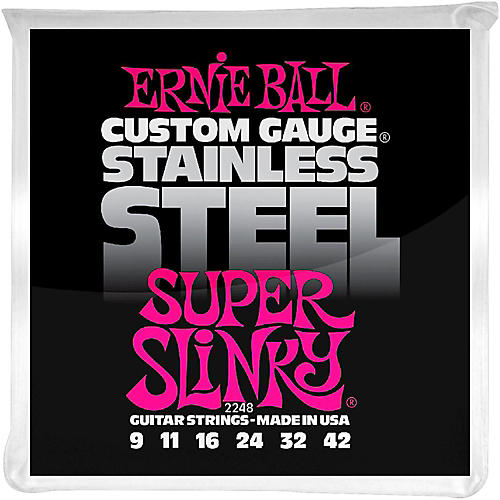 Ernie Ball 2248 Super Slinky Stainless Steel Electric Guitar Strings - musicians--Friend