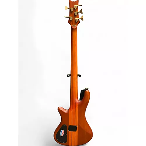 Used Schecter Guitar Research Stiletto Studio 5 String Satin Red Electric Bass Guitar Satin Red - musicians--Friend