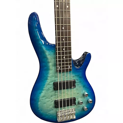 Used Schecter Guitar Research C5 PLUS Blue Electric Bass Guitar Blue - musicians--Friend