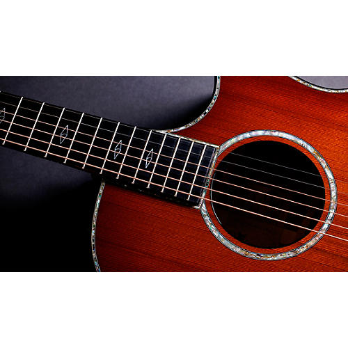 Taylor Custom Sinker Redwood-Red Ironbark Grand Auditorium Acoustic-Electric Guitar Shaded Edge Burst - musicians--Friend
