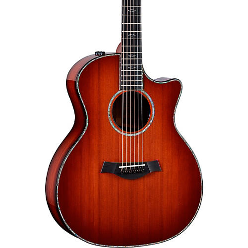 Taylor Custom Sinker Redwood-Red Ironbark Grand Auditorium Acoustic-Electric Guitar Shaded Edge Burst - musicians--Friend