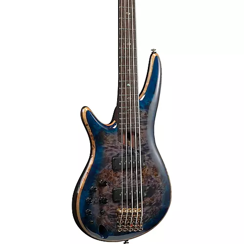Ibanez Premium SR2605L Left-Handed 5-String Electric Bass Guitar Cerulean Blue Burst - musicians--Friend
