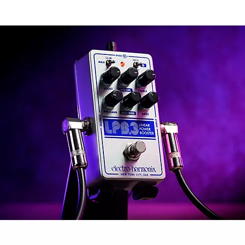 Electro-Harmonix LPB-3 Linear Power Booster & EQ Effect Pedal Silver and Blue - musicians--Friend