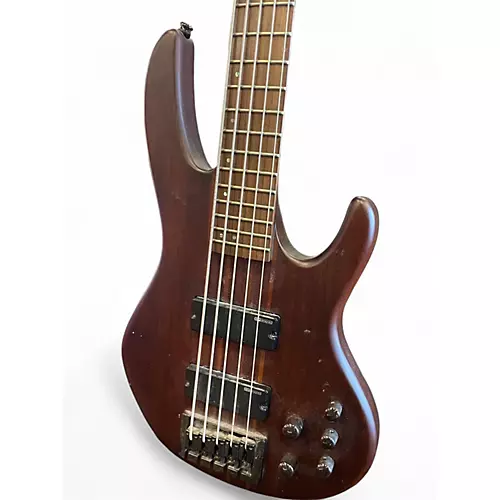 Used ESP LTD D5 5 String Natural Satin Electric Bass Guitar Natural Satin - musicians--Friend