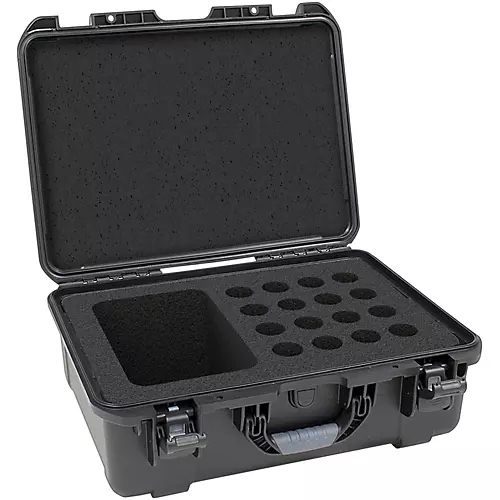 Gator GM-16-MIC-WP Waterproof Injection Molded Case for 16 Handheld Microphones Black - musicians--Friend