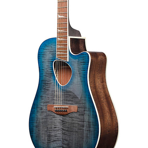 Ibanez ALT30FM Altstar Flamed-Top Dreadnought Acoustic-Electric Guitar Doom Blue Burst - musicians--Friend