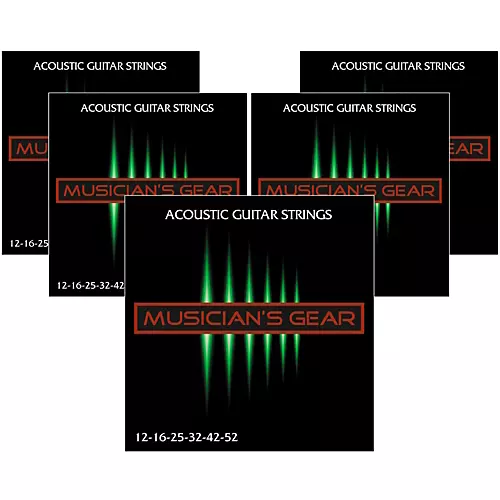 Musician's Gear 80/20 Bronze Acoustic Guitar Strings Light 5-Pack - musicians--Friend