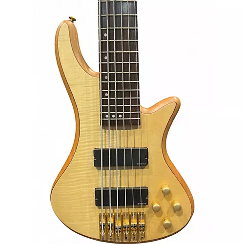 Used Schecter Guitar Research Stiletto Custom 6 String Natural Electric Bass Guitar Natural - musicians--Friend