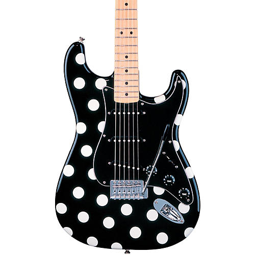 Fender Artist Series Buddy Guy Polka Dot Stratocaster Electric Guitar Black with White Polka Dots - musicians--Friend