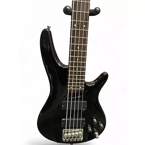 Used Ibanez SR405 5 String Black Electric Bass Guitar Black - musicians--Friend
