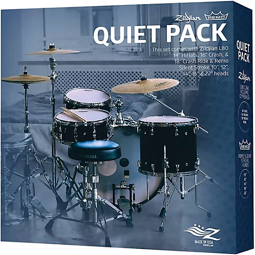 Zildjian Quiet Pack LV468RH Low Volume Cymbals With Remo Silentstroke Heads - musicians--Friend