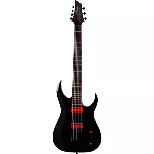 Schecter Guitar Research Sunset-7 Red Dawn Electric Guitar Gloss Black - musicians--Friend