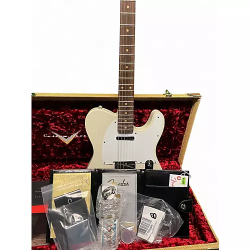 Used Fender Custom Shop Jimmy Page Mirror Telecaster Black Solid Body Electric Guitar Black - musicians--Friend