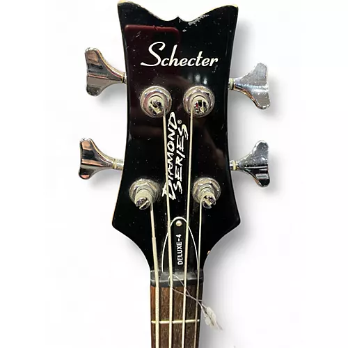 Used Schecter Guitar Research DELUXE 4 Black Electric Bass Guitar Black - musicians--Friend
