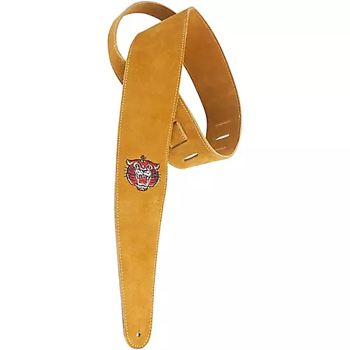 Henry Heller Embroidered Suede Guitar Strap Tiger - musicians--Friend