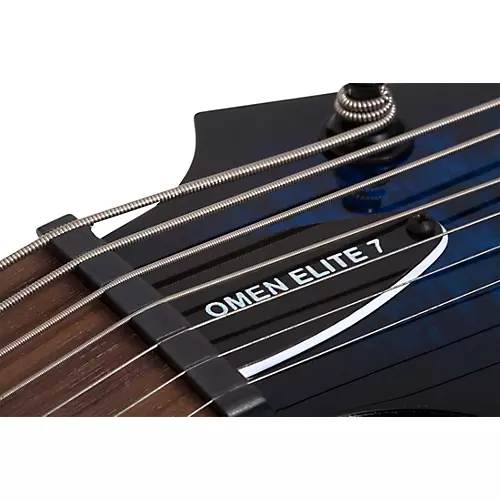 Schecter Guitar Research Omen Elite 7-String Electric Guitar See-Thru Blue Burst - musicians--Friend