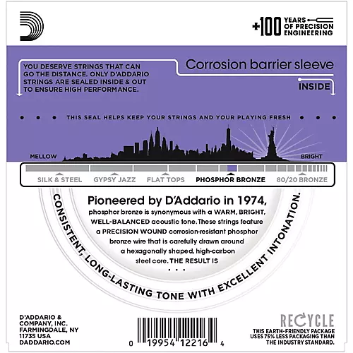 D'Addario EJ2610-P Custom Light Acoustic Guitar Strings 10-Pack - musicians--Friend