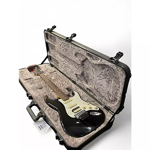 Used Fender American Ultra Luxe Stratocaster Black Sparkle Solid Body Electric Guitar Black Sparkle - musicians--Friend