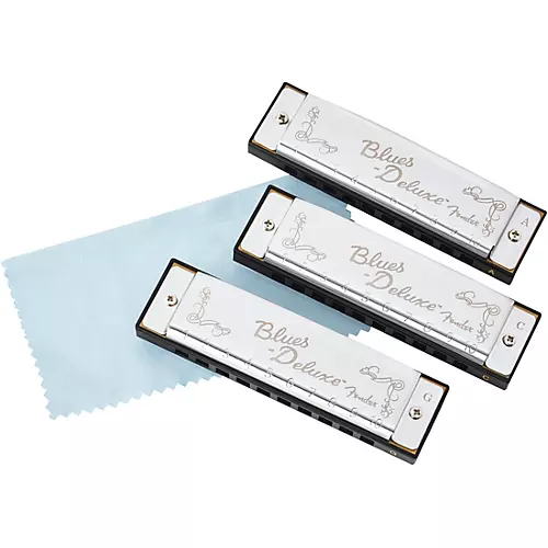 Fender Blues Deluxe Harmonicas (3-Pack with Case, Keys of C, G and A) - musicians--Friend