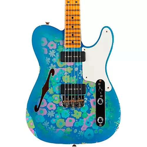 Fender Custom Shop Limited-Edition Dual P-90 Telecaster Relic Electric Guitar Blue Flower - musicians--Friend