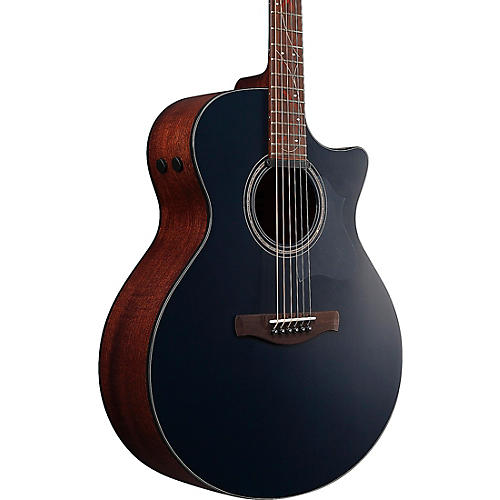 Ibanez AE275 Sitka Spruce-Okoume Acoustic-Electric Guitar Dark Tide Blue Flat - musicians--Friend