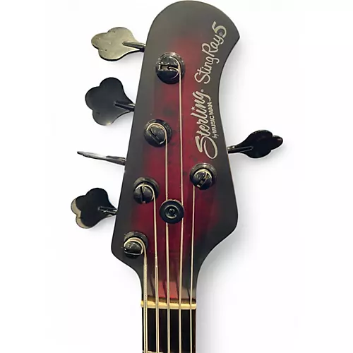 Used Sterling by Music Man Ray35 5 String Ruby Red Burst Satin Electric Bass Guitar Ruby Red Burst Satin - musicians--Friend