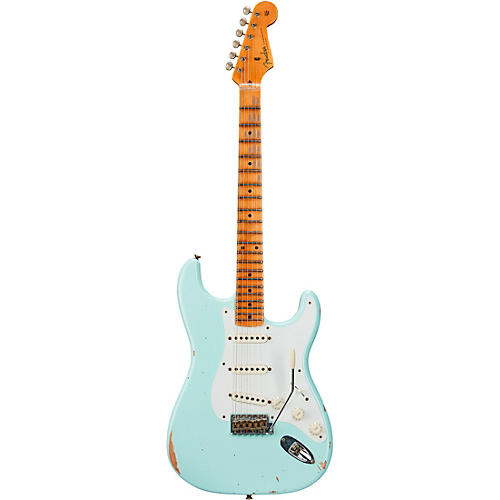 Fender Custom Shop '58 Stratocaster Relic Electric Guitar Super Faded Aged Surf Green - musicians--Friend
