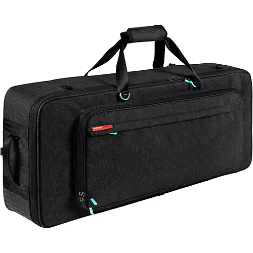 Gator GTKP61-BLK Transit Series Protective Gig Bag for 61-Note Keyboards; Charcoal Black With Electric Blue Interior - musicians--Friend