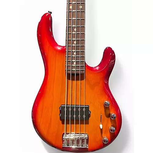 Used 2024 Ernie Ball Music Man Classic Series Ball Family Reserve 5 String Fuego Orange Electric Bass Guitar Fuego Orange - musicians--Friend