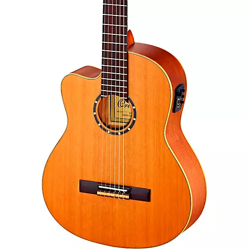 Ortega Family Series Pro RCE131 Acoustic-Electric Left-Handed Classical Guitar Satin Natural - musicians--Friend