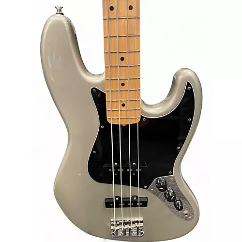 Used Fender mod shop jazz bass Silver Electric Bass Guitar Silver - musicians--Friend